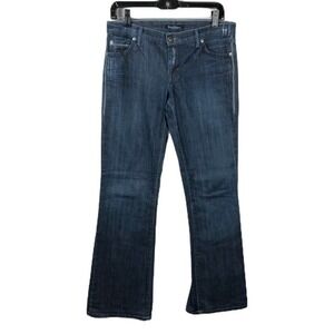 Vintage David Kahn Wide Flare Low-rise Dark Wash Jeans Women's Size 28x32